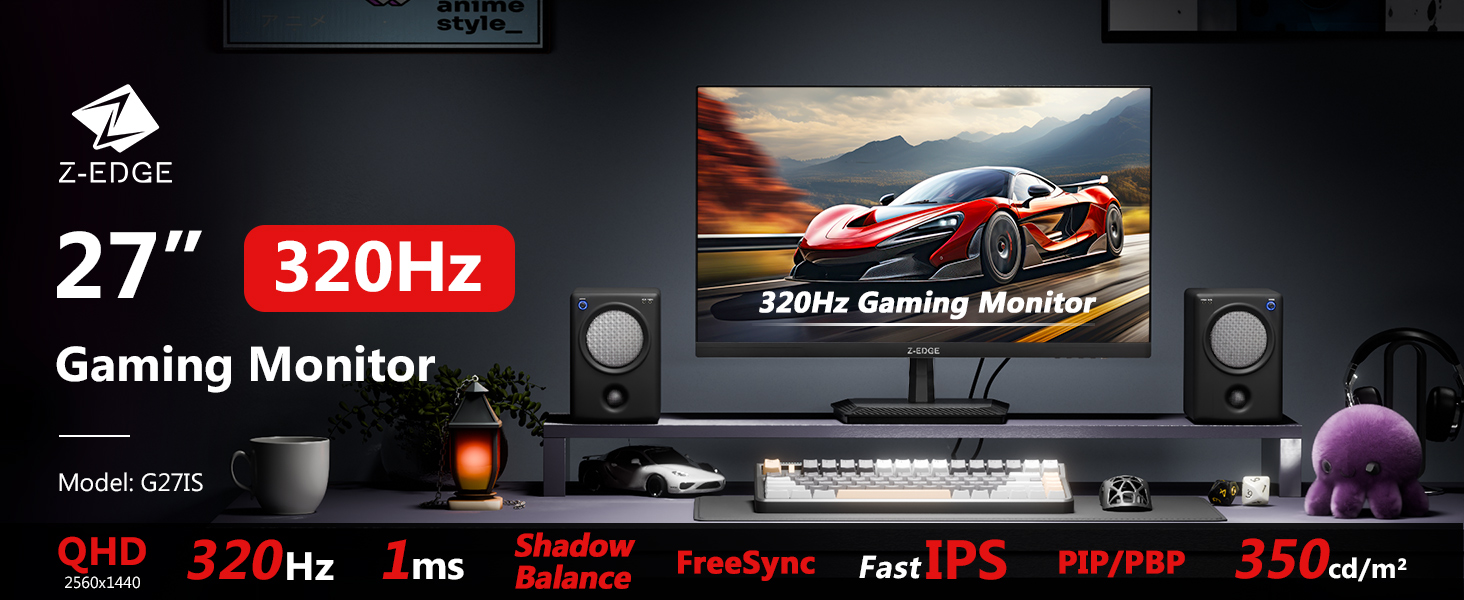 Z-EDGE G27IS 27 inch 2K QHD 2560x1440 320Hz 1ms Fast IPS Gaming